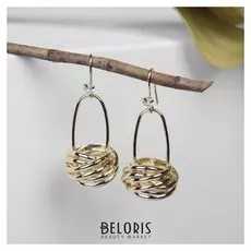 Серьги металл "Лофт" корзинка, цвет золото