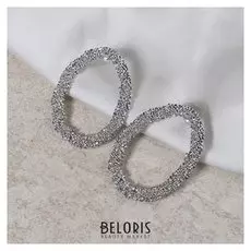 Серьги металл "Орбита", цвет серебро