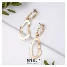 Серьги металл "Притяжение" стилистика, цвет золото