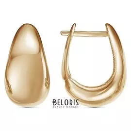 Серьги "Минимал" капля широкая, позолота