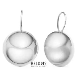 Серьги "Минимал" подвес D=2,2см, родирование