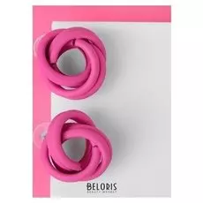 Серьги пластик "Атмосфера" витые, цвет малиновый