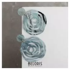 Серьги пластик "Стиль" роза, цвет зелёный