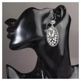 Серьги с жемчугом "Ритм", цвет белый в серебре