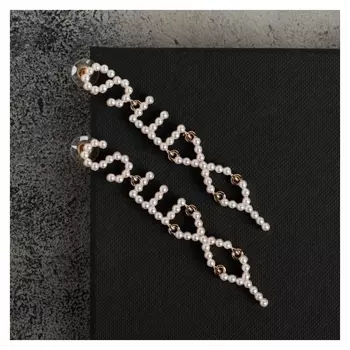 Серьги с жемчугом Sexy, цвет белый в золоте