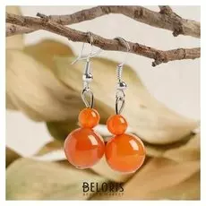 Серьги шар №6+№12 "Сердолик"