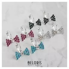 Серьги со стразами "Бантик" лёгкий