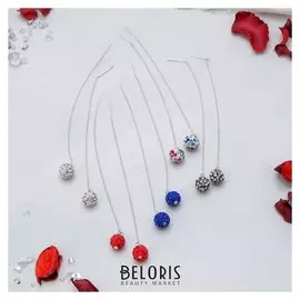 Серьги со стразами "Цепочки" шамбала