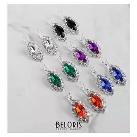 Серьги со стразами "Эллипс" вечеринка