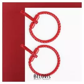 Серьги со стразами "Лассо", цвет красный