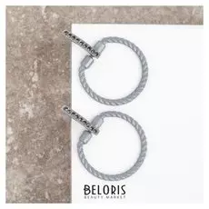 Серьги со стразами "Лассо", цвет серый