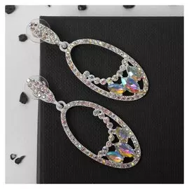 Серьги со стразами "Мгновение", цвет радужный