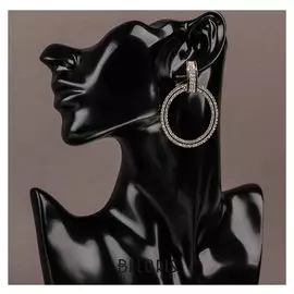 Серьги со стразами "Персея", цвет белый в золоте