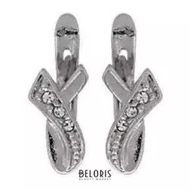 Серьги "Вереск", цвет белый в серебре