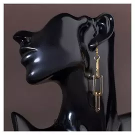 Серьги висячие "Домино", цвет золото