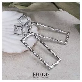 Серьги висячие "Фэнтази", цвет серебро