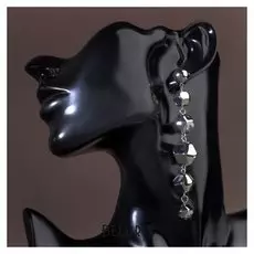 Серьги висячие "Карамель", цвет серебро