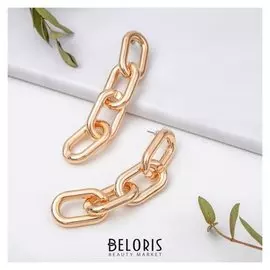 Серьги висячие "Притяжение" цепи, цвет золото