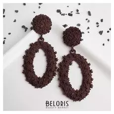 Серьги висячие "Рифы", цвет винный