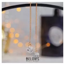 Серьги висячие со стразами "Цепочки" элегант