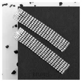 Серьги висячие со стразами "Голливуд" полотно, цвет белый в серебре