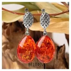 Серьги "Янтарь" щит