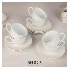 Сервиз чайный 12 пред "Роза алба" 6 чашек 250 мл, 12х9,5х6 см, 6 блюдец 14,5 см