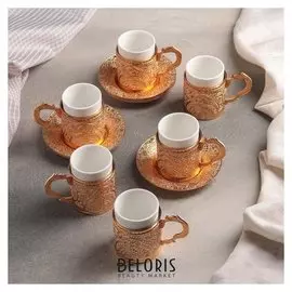 Сервиз кофейный 6 персон «Бахмал» 80 мл, блюдце 10 см