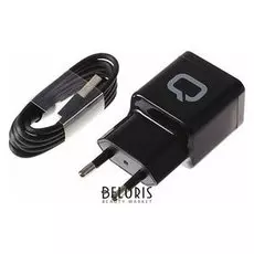 Сетевое зарядное устройство Qumo Energy, 2 Usb, 2.1 A, черное