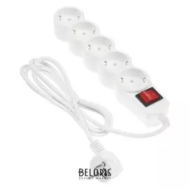Сетевой фильтр 5bites Sp5w-218 5S, 5 розеток, 1.8 м, 10 А, 3х0.75 мм2, с выкл., белый