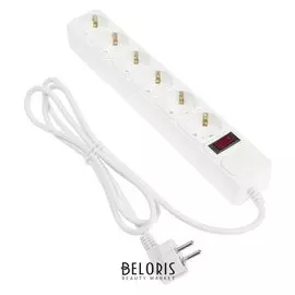 Сетевой фильтр 5bites Sp6w-118 6S, 6 розеток, 1.8 м, 10 А, 3х0.75 мм2, с выкл., белый