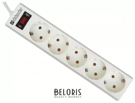 Сетевой фильтр DEFENDER ES, 5 розеток, 5 м, белый