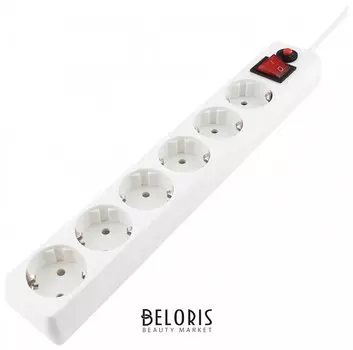 Сетевой фильтр EHW-15, 6 розеток, 5 м, белый
