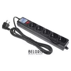 Сетевой фильтр Power Cube, 5 розеток, 3 м, 10 А, 2200 Вт, черный