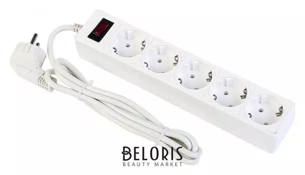 Сетевой фильтр Smartbuy One, 5 розеток, 1.8 м, 10 А, 2200 Вт, с з/к, с выкл., белый