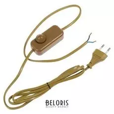 Сетевой шнур с диммером Feron, 200 Вт, 230 В, 1,5+0,5 м, цвет золотой