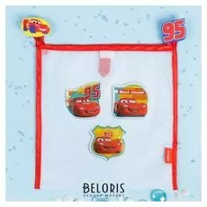 Сетка для хранения игрушек "Юный гонщик" Тачки +набор объемных наклеек