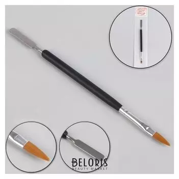 Шабер-кисть для наращивания ногтей, заострённая, 18 см, голова 4 × 13 мм, цвет чёрный