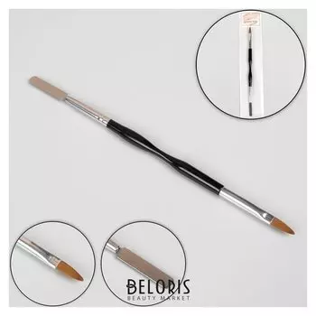 Шабер-кисть для наращивания ногтей, заострённая, 21 см, голова 7 × 17 мм, цвет чёрный