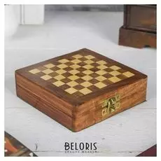 Шахматы дерево на магните 12,5х13х2,5 см