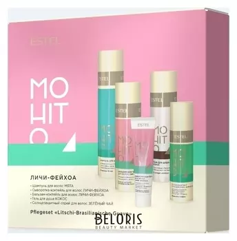 Набор-5 Estel mohito личи-фейхоа (шампунь, бальзам, спрей, сыворотка, гель для душа)