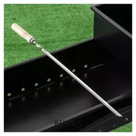 Шампур с деревянной ручкой "Уголок", 58 х 1 см, нержавеющая сталь 2 мм