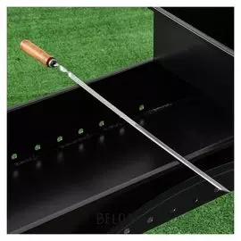 Шампур с деревянной ручкой "Уголок", 65 х 1 см, нержавеющая сталь 3 мм