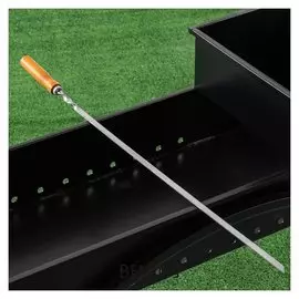 Шампур с деревянной ручкой "Уголок", 75 х 1 см, нержавеющая сталь 3 мм