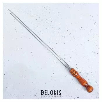 Шампур-спица двойной 40 см с деревянной ручкой