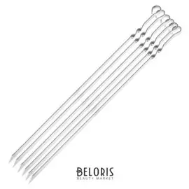 Шампуры, 6 штук, толщина 2 мм, размер 58 х 1 см