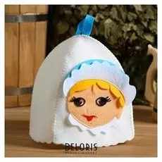 Шапка банная детская с аппликацией "Снегурочка", войлок