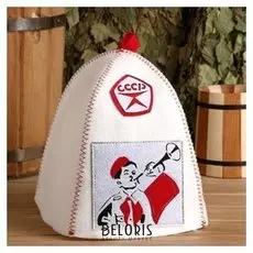 Шапка банная "Пионер" с аппликацией