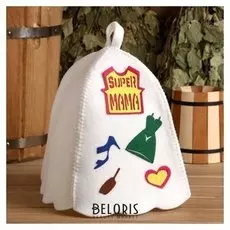 Шапка банная с аппликацией "Супермама"