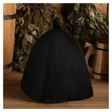 Шапка банная с прямым низом, черный